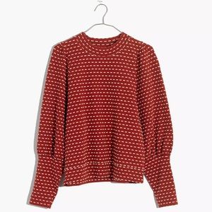 Madewell Floral Jacquard Puff-Sleeve Top